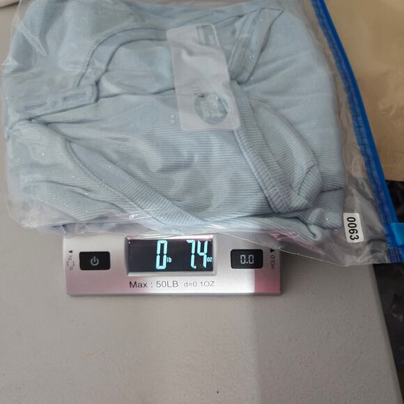 Baby Blue Y2K Glitter Henley Top Size LG Casual Cozy Comfy Lounge Basic Layer - Picture 8 of 8